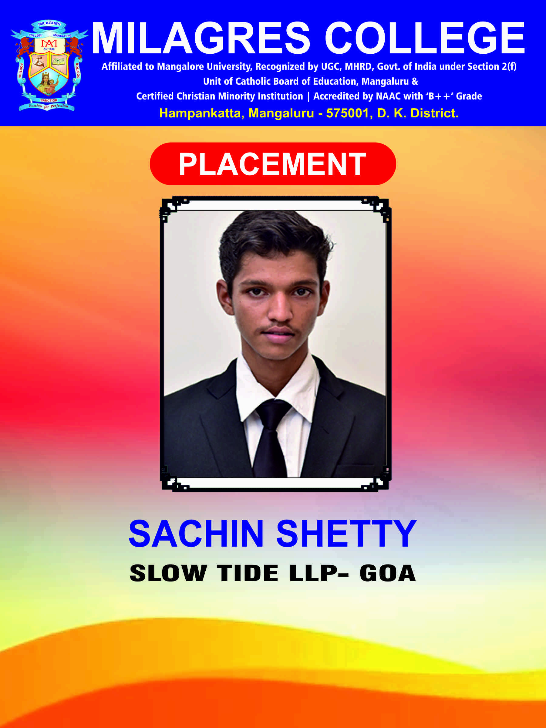 Successfully placed student